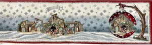 Vánoční gobelínový běhoun na stůl Chenille IT013 40x130 cm Vícebarevná