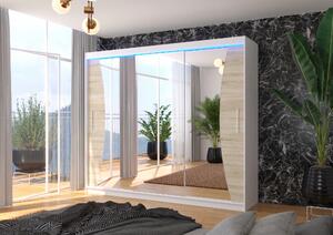 Skříň skříň se zrcadlem a LED osvětlením DIEGO 250