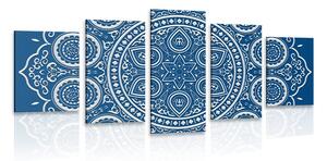 5-dílný obraz jemná etnická Mandala