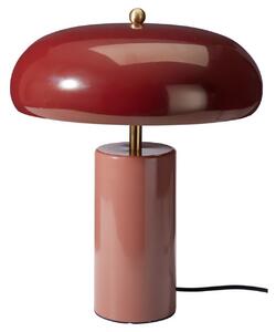 Kovová stolní lampa s kulatým stínidlem, 26 x 21 x 39 cm - vínová