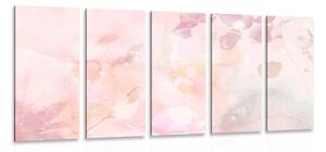 5-dílný obraz podzimní listy v růžovém nádechu Varianta: 100x50