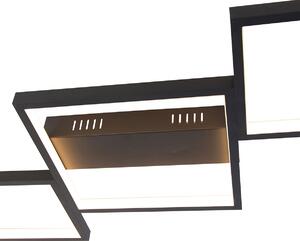 Stropní svítidlo černé včetně LED 3-stupňové stmívatelné 5-ti svítidlo - Lejo