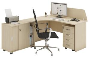 Sestava kancelářského nábytku MIRELLI A+, typ F, levá, bílá/dub sonoma