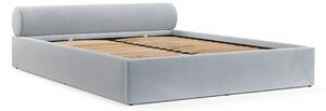 Světle šedá čalouněná dvoulůžková postel s úložným prostorem s roštem 180x200 cm Solvo – Maison de Rêve