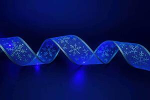 Svítící vánoční stuha na baterie – modrá, 5 m, 50 LED