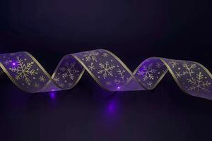 Svítící vánoční stuha na baterie – fialová, 5 m, 50 LED