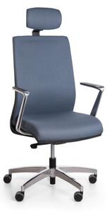 Kancelářská židle TITAN s opěrkou hlavy, šedá