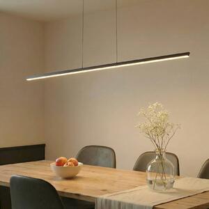 Lucande LED závěsné světlo Solvar, 158 cm, černá, stmívatelné, stmívatelný, Černá, Obývací pokoj / jídelna, kov, Moderní