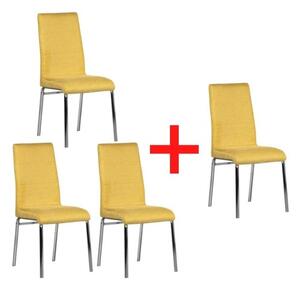 Konferenční židle INDO, 3+1 ZDARMA, hořčicová