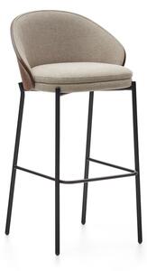 Hnědá/béžová barová židle (výška sedáku 77 cm) Eamy – Kave Home