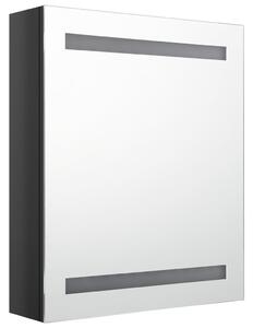 LED koupelnová skříňka se zrcadlem zářivě černá 50 x 14 x 60 cm