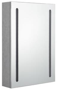 LED koupelnová skříňka se zrcadlem betonově šedá 50x13x70 cm