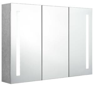 LED koupelnová skříňka se zrcadlem betonově šedá 89x14x62 cm