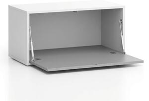 Nízká skříňka LAYERS, výklopná, 800 x 400 x 394 mm, bílá/šedá