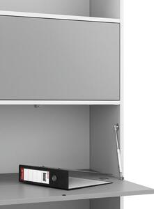 Vysoký kancelářský policový regál LAYERS, 2 boxy, 800 x 400 x 1905, bílá
