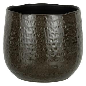 Tmavě šedý obal na květináč Graphine L - Ø 25*22 cm - J-Line by Jolipa