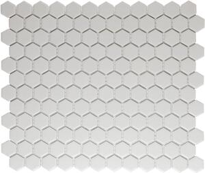FIN Obklad keramická bílá Mozaika HEX 2 Super White hexagony 2,3x2,6 (26x30) cm - LOH2010S