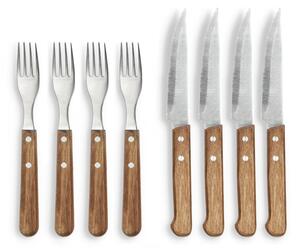 Nerezové steakové příbory v sadě 8 ks ve stříbrné barvě/v přírodní barvě – Holm