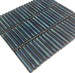 The Mosaic Factory Keramická mozaika modrá Mozaika Azur Blue Mini Fingers 1,2x9,2 (28,2x30,8) cm - SEF12625
