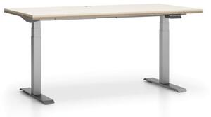 Kancelářský pracovní stůl SINGLE LAYERS bez přepážek, nastavitelné nohy, dub přírodní / dub mořený