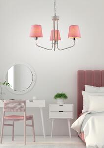 Candellux Růžový závěsný lustr York Ledea pro žárovku 3x E14 50203097