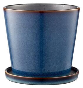 Květináč s podtáckem 14cm Dark Blue/Black - BITZ