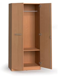 Kancelářská šatní skříň PRIMO, 1 police, šatní tyč, 1781 x 800 x 500 mm, ořech