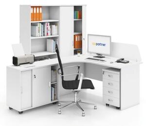 Sestava kancelářského nábytku MIRELLI A+, typ C, levá, bílá