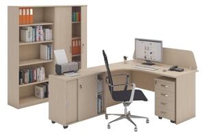 Sestava kancelářského nábytku MIRELLI A+, typ C, levá, bříza