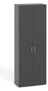 Kancelářská skříň s dveřmi PRIMO KOMBI, 5 polic, 2233 x 800 x 400 mm, šedá / grafit