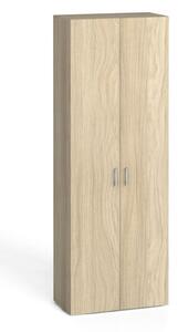 Kancelářská skříň s dveřmi PRIMO KOMBI, 5 polic, 2233 x 800 x 400 mm, dub přírodní