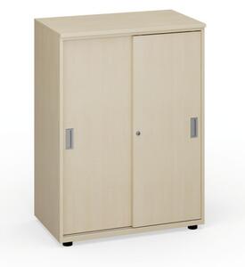 Kancelářská skříň zasouvací dveře PRIMO, 1087 x 800 x 420 mm, bříza