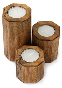 SVÍCEN NA ČAJOVOU SVÍČKU, kompozitní dřevo - Svícny na čajové svíčky