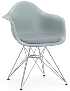 Vitra designové židle DAR - skořepina světle modrá, čalouněný sedák látka Hopsak