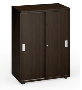 Kancelářská skříň zasouvací dveře PRIMO, 1087 x800 x 420 mm, wenge