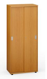 Kancelářská skříň s zasouvacími dveřmi PRIMO, 1781 x 800 x 420 mm, třešeň