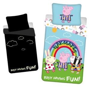 Bavlněné dětské povlečení se svítícím efektem na jednolůžko 140x200 cm Peppa Pig – Jerry Fabrics