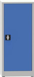 Dílenská policová skříň na nářadí KOVONA, 2 police, svařovaná, 508 x 500 x 1150 mm, šedá / modrá