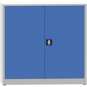 Dílenská policová skříň na nářadí KOVONA JUMBO, 2 police, svařovaná, 1150 x 1200 x 600 mm, šedá / modrá