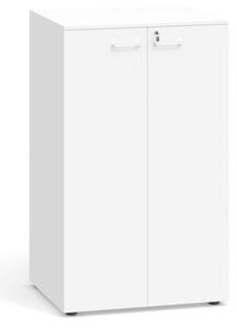 Kancelářská skříň s dveřmi PRIMO, 800 x 640 x 1338 mm, 3 police, bílá