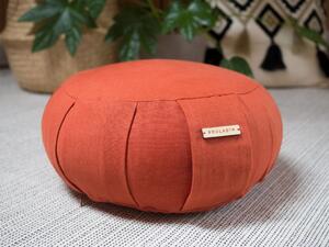 SOULADÍM meditační polštář zafu Terracotta 17 x Ø 37 cm 100% LEN oranžový