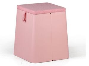 Plastový taburet s polštářkem, růžový