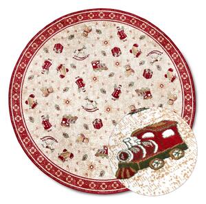 Červený kulatý koberec s vánočním motivem s příměsí bavlny ø 160 cm Toy's Delight Red Christmas – Villeroy&Boch