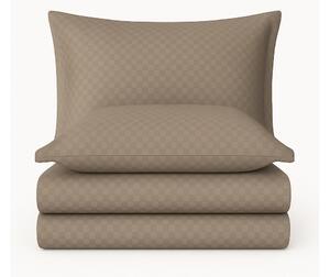 Hnědé povlečení na jednolůžko z bavlny Renforcé 140x200 cm Checkered – Mila Home Luxury