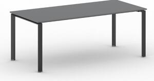 Jednací stůl PRIMO INFINITY s černou podnoží 2000 x 900 x 750 mm, grafit
