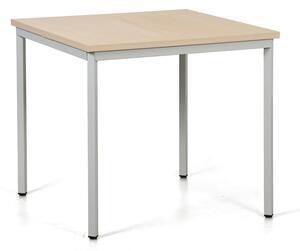 Jídelní stůl TRIVIA, světle šedá konstrukce, 800 x 800 mm, bříza