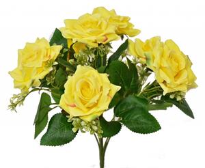 Kytice růží 32 cm, žlutá