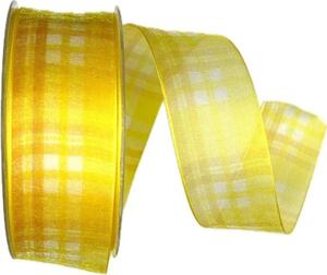 Stuha tkaná transparentní PRESTIGE YELLOW žlutá A 40mm x 20m (7,- Kč/m)