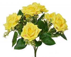 Kytice růží 32 cm, žlutá