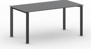 Jednací stůl PRIMO INFINITY s černou podnoží 1600 x 800 x 750 mm, grafit